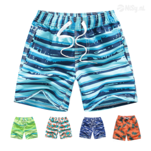 NiSy.nl Zwembroek Jongens | Zwemshort | Strepen Print | Sneldrogend | Maat 122/128 | Blauw